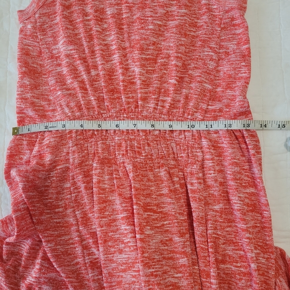 Lou & Grey Coral Orange Spacedyed Tiered Maxi Dress NWT Sleeveless Stretch - Picture 13 of 16